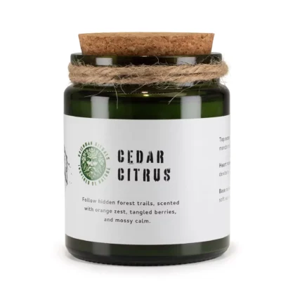 Vela de Soja — Cedro e Citrinos, fotografia oficial do produto