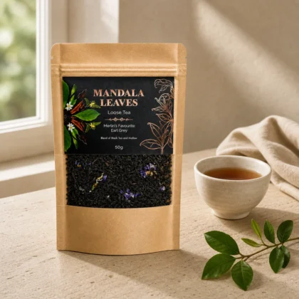 Chá preto Earl Grey com malva Mandala Leaves num ambiente Ariumô