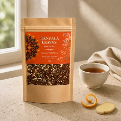 Rooibos com laranja e gengibre Mandala Leaves num ambiente Ariumô