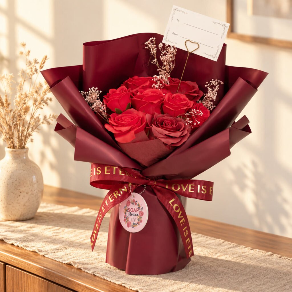 Ramo grande de rosas de sabão