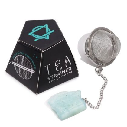 Infusor de chá com pedra de água-marinha
