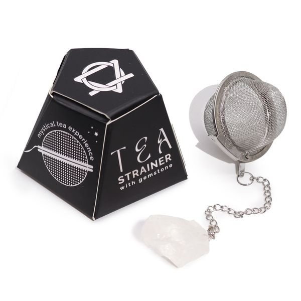 Infusor de chá com pedra de quartzo transparente